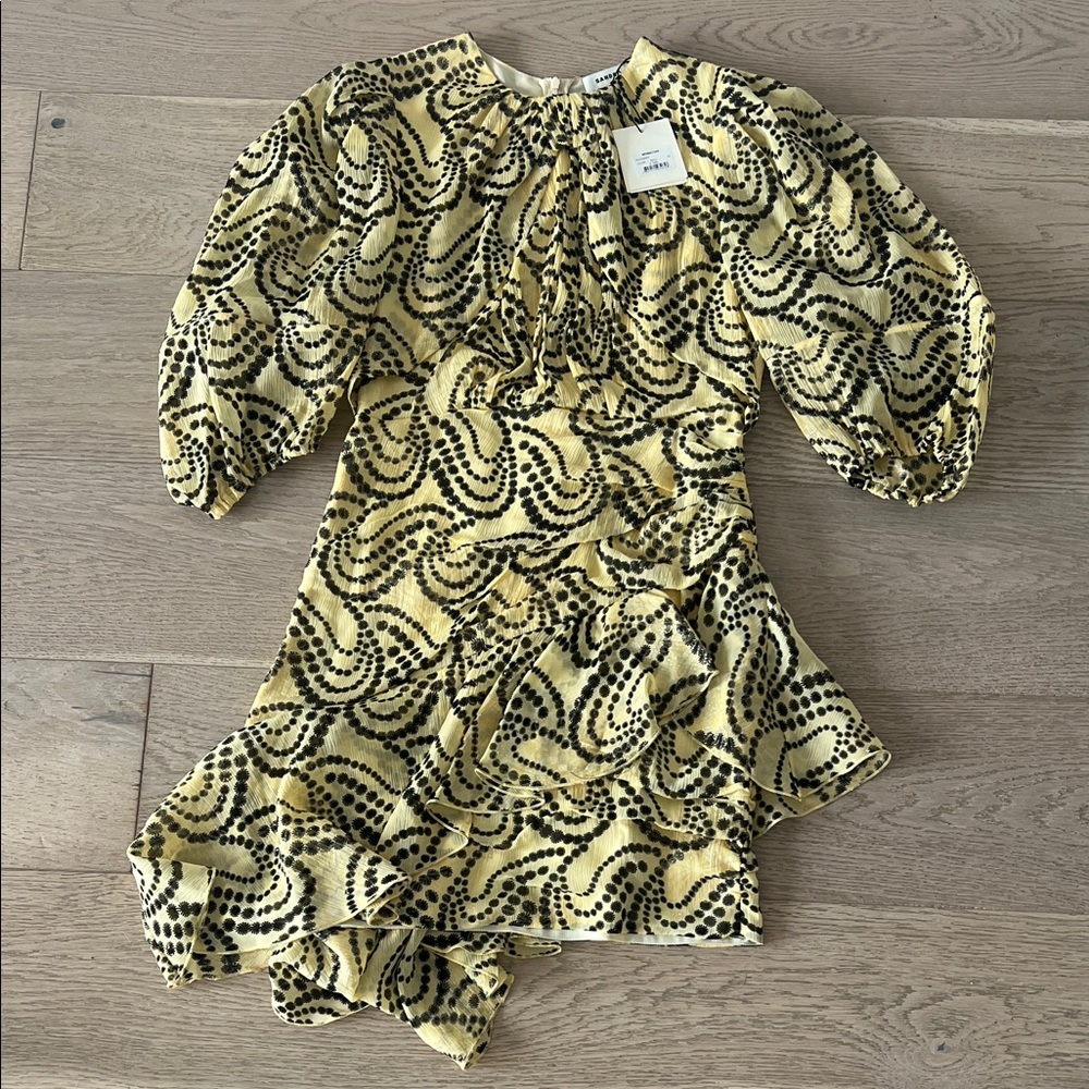 Sandro Yellow and Black Formal Dress